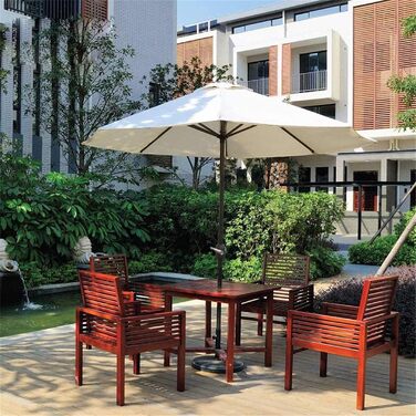 TIUTIU Replacement Canopy Cover for Patio Umbrella – 6 Ribs – 2m/2.7m/3m – Waterproof – UV Protection – Replacement Fabric (2.7m/8.9ft, Beige)