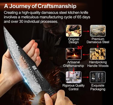 Ніж кухарський XINZUO 21.9 см з дамаської сталі, 67 шарів, професійний, з ергономічною ручкою з білої бука, серія Mo