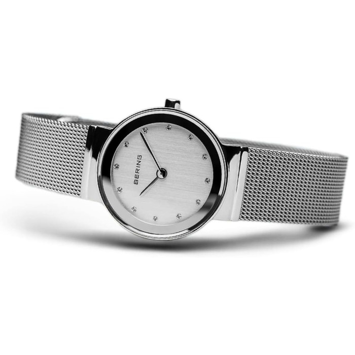Годинник Bering жіночий кварцовий на браслеті Milanais з нержавіючої сталі, сапфірове скло, 5 ATM, 26 мм, 10126-000