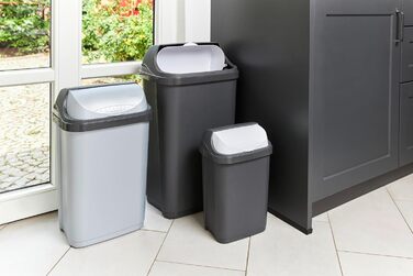 Відро для сміття Keepeer з кришкою-маятником, Swantje, сірий (світло-сріблястий, 2x25 л)