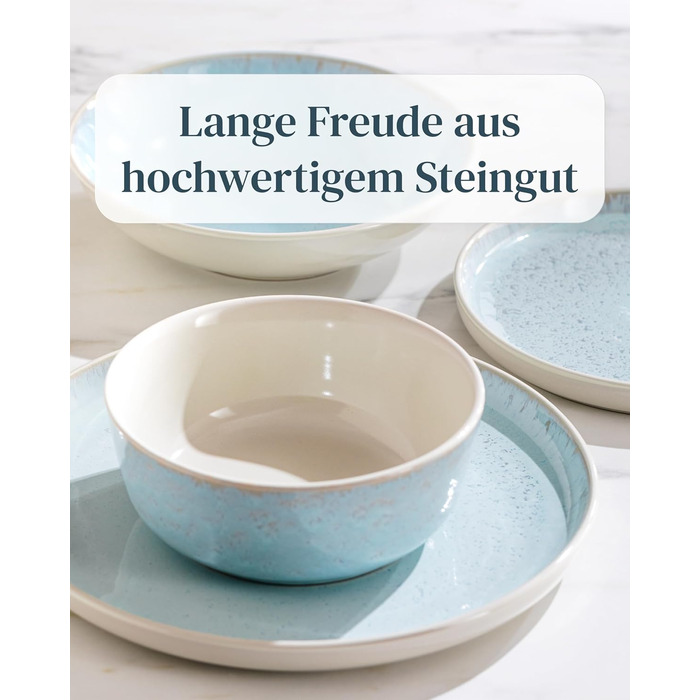 Сервірувальна тарілка Steingut Ibiza - велика, овальна, бежево-блакитна. Ідеальна для створення атмосфери Середземномор'я