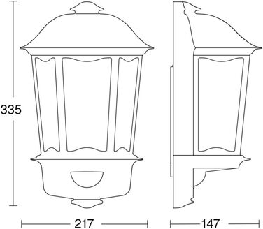 Світлодіодна вулична бра Steinel L 190 S біла з датчиком руху, 180°, радіус дії 12 м, м'яке світло, основне та постійне освітлення