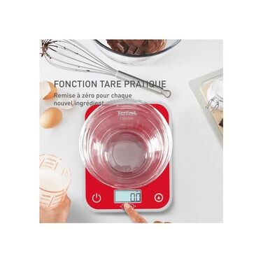Електронні кухонні ваги Tefal Optisss BC50U3V0, стійка до подряпин поверхня, до 5 кг, білі