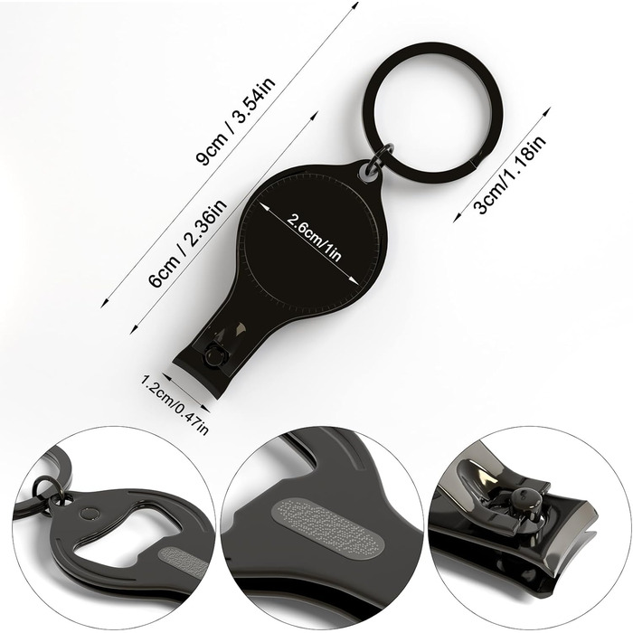 60 Pieces Personalized 4-in-1 Multifunction Bottle Opener, Black Nail Clipper, Wedding Favors, Brewery, Private, Customized, Multi-Tool Gifts for Men.