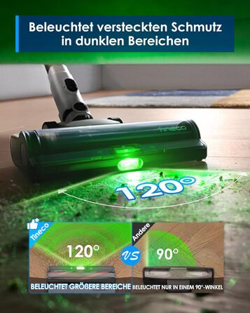 Бездротовий пилосос Tineco PURE ONE A50S Plus: потужний акумуляторний вертикальний пилосос з контейнером 1 л та турбощіткою ZeroTangle для видалення шерсті тварин. Ідеально підходить для твердих підлог.