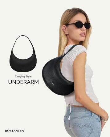 Сумка жіноча BOSTANTEN велика шопер з екошкіри, чорна (1-3320-schwarz)