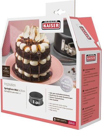 Форма для випічки Kaiser Mini Springform 18 см, антипригарне покриття, для маленьких порцій, підходить для фритюрниці, Ø 18 см