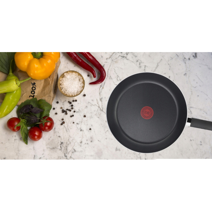 Сковорода Tefal Simplicity з кришкою, антипригарна, чорна, 24/28/30 см