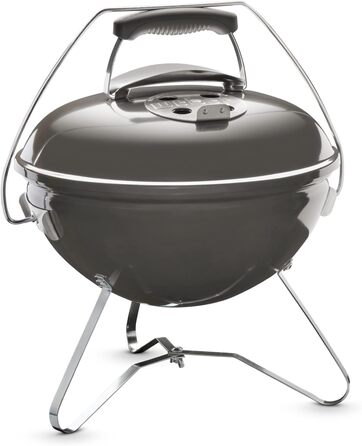 Вугільний гриль Weber Smokey Joe Premium, портативний, 37 см, з порцеляновим покриттям, кришка та котел, сірий, ручка для перенесення