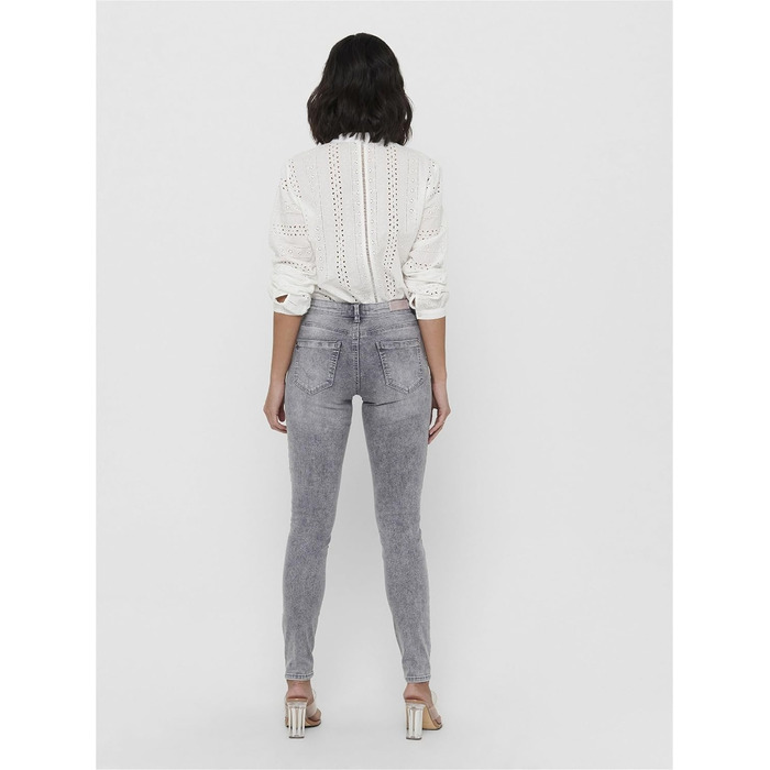 Джинси скінні жіночі ONLY WAUW середньої посадки, середньо-сірий денім, розмір S (34L)