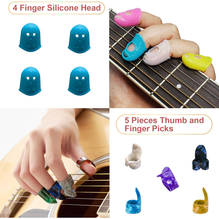 Набір аксесуарів для гітари TTCR-II, 78 шт: стійка, тюнер, каподастр, медіатори, струни, фінгерпіки, захист пальців, ремінь