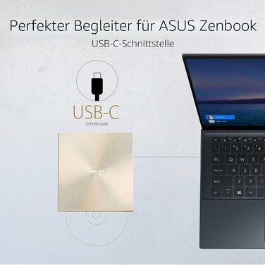 Зовнішній DVD-записувач Asus ZenDrive U9M з USB-C, золотистий