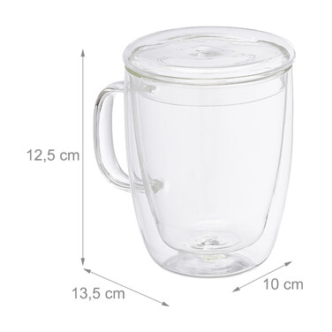 Relaxdays Double-Walled Coffee Glasses, 2-Piece Set