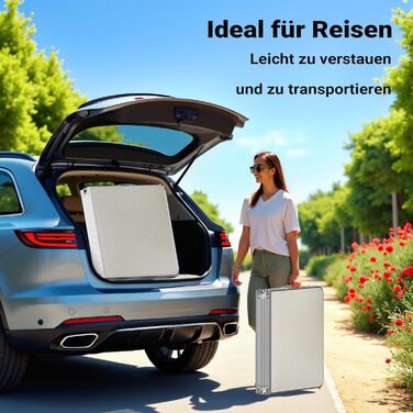 Складаний туристичний стіл 180x60x70 см з регулюванням висоти, алюмінієвий каркас, стільниця МДФ, багатофункціональний, для кемпінгу, саду, дачі