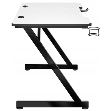 Ігровий комп'ютерний стіл для геймерів та школярів, білий з карбоновим покриттям