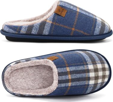 Чоловічі домашні тапочки COFACE з піною, що повертається, теплі вовняні тапочки, м'які та пухнасті, з антиковзною гумовою підошвою, розмір 40-49 (48 EU, блакитні)