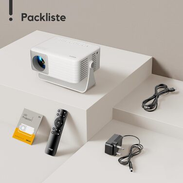 AKIYO O1 Міні проєктор: Автоматична корекція трапецеїдальних спотворень, 1080P, 360° обертів, 15000 люмен для домашнього кінотеатру, 50% зум, сумісність з USB/HDMI/TV Stick/Smartphone