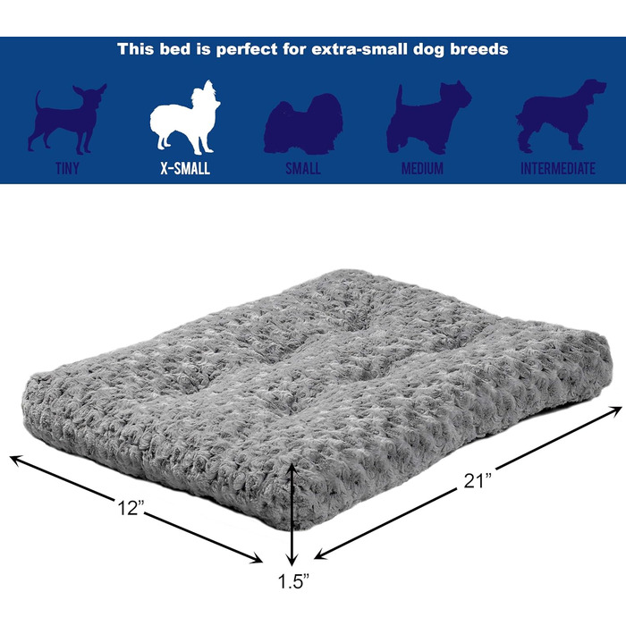 Кімната для домашніх тварин Midwest Homes QuietTime Deluxe Gray Ombre Swirl, XXS, 53x32x7 см, машинне прання, протиковзаюча основа