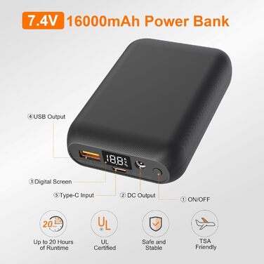 Обогреваемая жилетка Daen с Powerbank 16000mAh 7.4V, Легкая электрическая жилетка для езды на велосипеде и outdoor-работ (L, Белый)