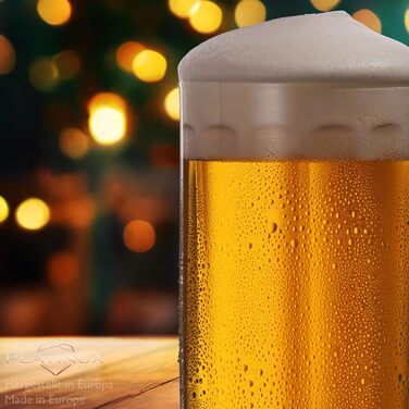 Набір скляних пивних кухлів PLATINUX Bierseidel з ручкою, 6 шт, 300 мл (макс. 350 мл) + 2 кухлі 500 мл, прозорі