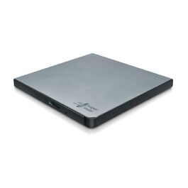 Зовнішній DVD-привід Hitachi-LG GP57, портативний Slim DVD-плеєр та записник для ноутбука та ПК, USB 2.0, сумісність з Windows та Mac OS, швидкість 8x, сріблястий