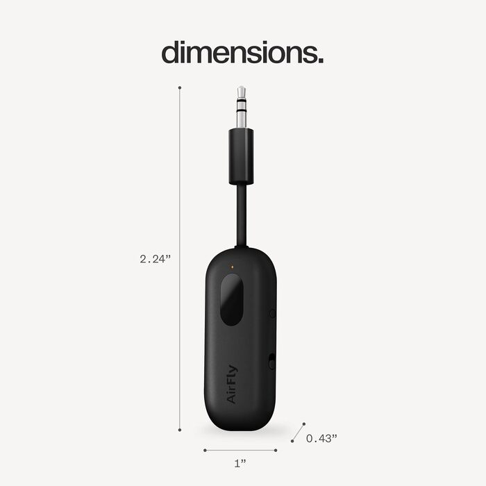 Bluetooth-трансмітер та ресивер Twelve South AirFly Pro для AirPods та бездротових навушників, 3.5 мм аудіо-джек, чорний