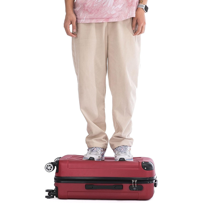Чемодан Flexot® F-2045: набір з 3 шт., ручна поклажа, валіза на колесах, ручна поклажа (XL, рубіново-червоний)