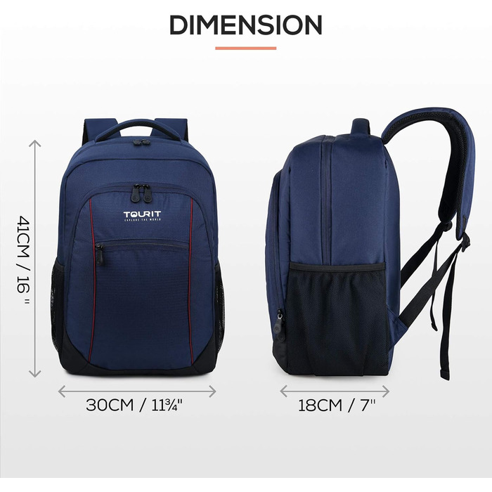 Рюкзак-холодильник TOURIT 22L, водонепроникний, ізольований, для пікніків, барбекю, кемпінгу, подорожей, покупок (Блакитний)