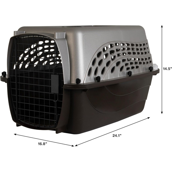Клітка для собак та котів Petmate, пластикова, одностулкова, з фронтальним доступом, зелена, розмір L (61 x 37 x 43 см)