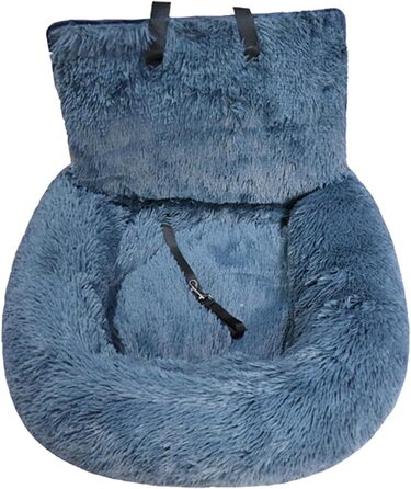 Автокрісло для собак, лежанка для собак у машину, м'яке автокрісло для собак з ременем безпеки, переноска для тварин, авто лежанка для собак, автокрісло для маленьких, середніх та великих собак, сірий колір, розмір M