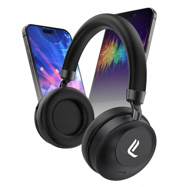 Бездротові накладні Bluetooth-навушники Laudberg H1B, чорні, з ANC та кейсом