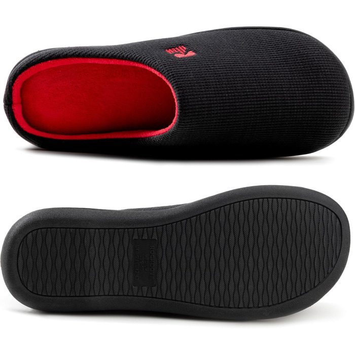Чоловічі халапи RockDove Original з двокольоровим дизайном та піною з пам'яті (48 EU, чорний та червоний)