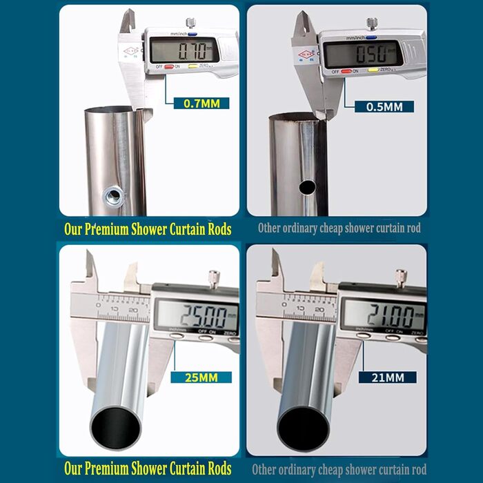 Штанга для душу, штанга для завіси для душу L-подібної форми, розширювана штанга з нержавіючої сталі 304 для ванної кімнати, без свердління (90-130см x 90-130см, Чорний)