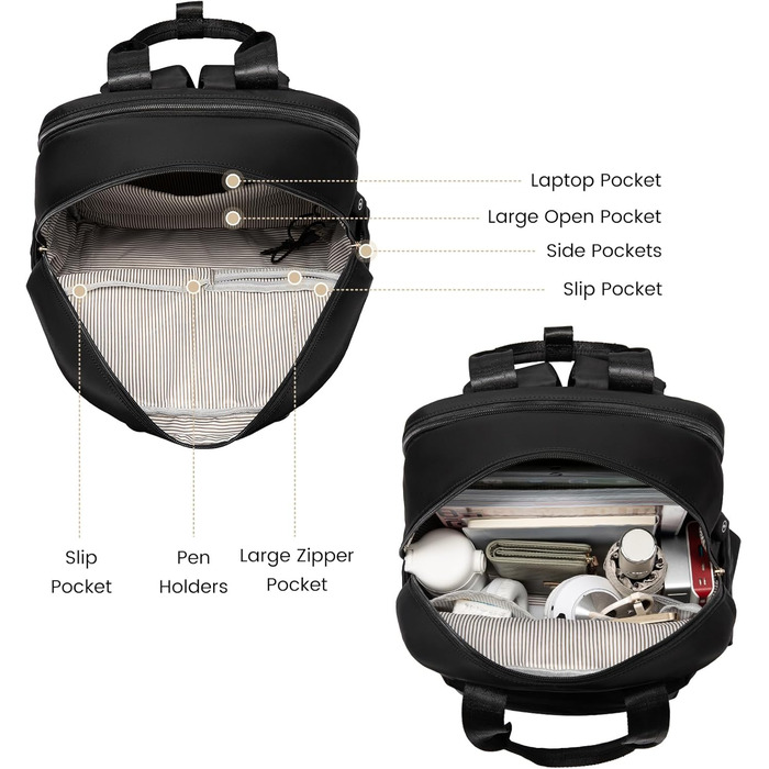 LOVEVOOK Рюкзак для жінок, великий, 18 дюймів, рюкзак для школи з відділенням для ноутбука, елегантний рюкзак для подорожей, рюкзак для університету, офісу, роботи, чорний, 18 дюймів, A-чорний