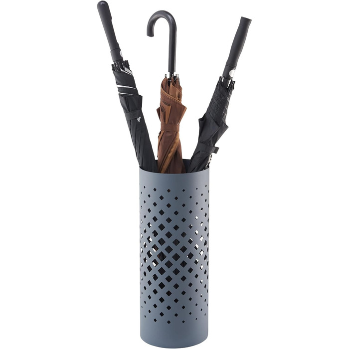 ACAZA Metal Umbrella Stand with Water Tray, Grey