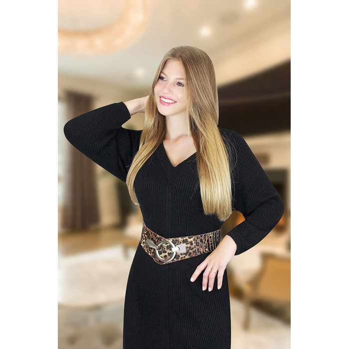 Жіночий еластичний пояс на талію Vanessa & Melissa, рожевий, 80 см (для талії 85-105 см), ширина 6 см, срібна пряжка