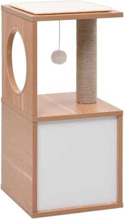 Дім для кота VidaXL: кігтеточка з сизалю, 60 см, білий. Кліматичний комплекс, ігровий центр для котів