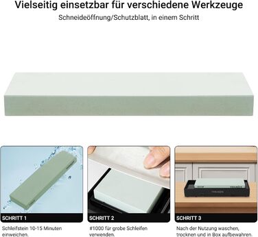 Набір для заточування ножів Schleifstein: зернистість 400/1000, підставка з бамбука, кутовий упор, двосторонній камінь, заточувальний камінь (діамантова зернистість 400/1200 з 1000#)