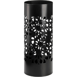 Metal Umbrella Stand with Water Tray - Round Entryway Organizer for Umbrellas, Walking Sticks & Canes