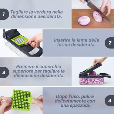 Ручний овочевий слайсер 16 в 1 з нержавіючої сталі, овочевий шатер з 8 змінних лез, для нарізки кубиками та соломкою