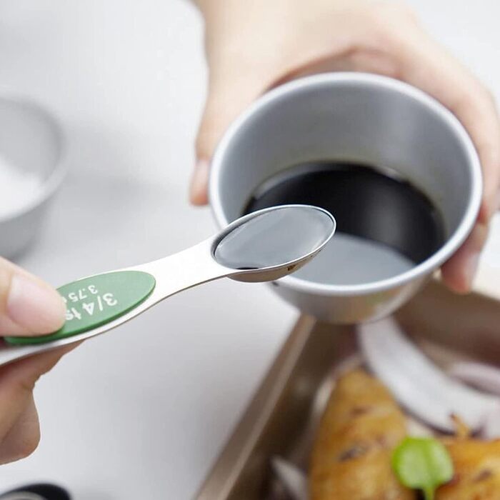 FBHappiness 9-Piece Measuring Spoon Set, Magnetic Double-Sided Teaspoon and Tablespoon Stainless Steel, Stackable, Suitable for Various Spice Jars and Measuring Cups.