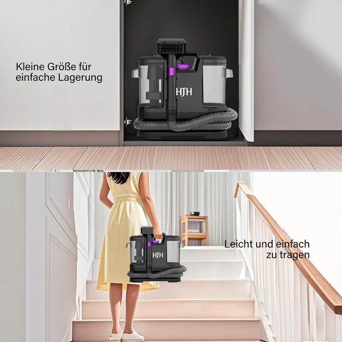 Пилосос для миття килимів та м'яких меблів з насадкою для шерсті тварин, 450W, для дому та автомобіля