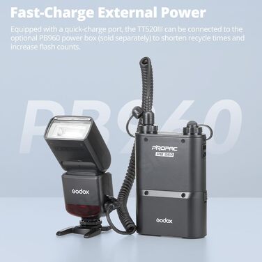 Спалах для камери Godox TT520 III з бездротовим передавачем, GN33, 433MHz, S1/S2 режими, 8 рівнів потужності, сумісний з Canon, Nikon, Pentax, Olympus, Fujifilm, Panasonic