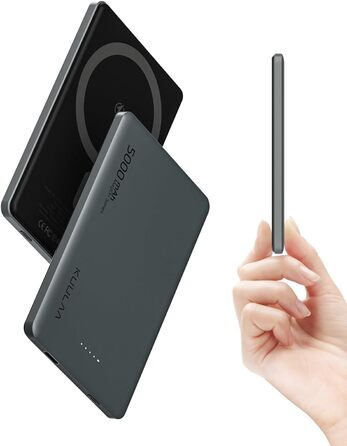 Power Bank Magsafe 5000mAh, 8mm, Gray - Бездротовий акумулятор для iPhone 16/15/14 серії, PD 20W USB-C, 8mm