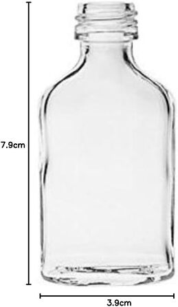 mikken Viva Household Goods - 50 x Mini Glass Bottle 20 ml with Screw Cap, suitable as a flask, schnapps bottle & liqueur bottle (including funnel Ø 5 cm)