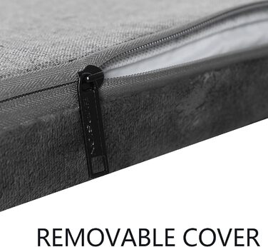 EMPSIGN Dog Bed for Large Dogs, Washable Dog Cushion, Waterproof Dog Bed L 89x56cmx7.6cm, Dog Cushion Suitable for Cages, Dog Mat with Removable and Washable Cover for Large Dogs, Grey (XXL (119*74*5.8cm))