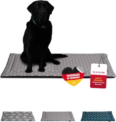 Літня подушка для собак HS-Hundebett® з бавовни з наповнювачем та антиковзким покриттям XS – М'яка подушка для собак на літо – Пральна та довговічна – Легка літня подушка для собак – Виготовлено в Німеччині (Акор, 75x115 см)