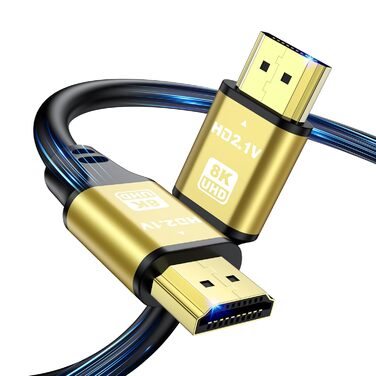 HDMI кабель 4K 1M (золотий): підтримка 4K@60Hz, 18Gbps, Ultra HD, Ethernet, Audio Return, 3D, HDR, ARC, сумісний з Xbox, PS5/PS4, HDTV, Laptop