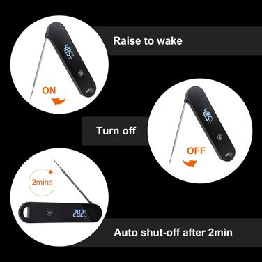 Термометр кухонний Charmline для м'яса, випічки та грилю, точне вимірювання ±0,3°C, автоматичне повороти дисплея