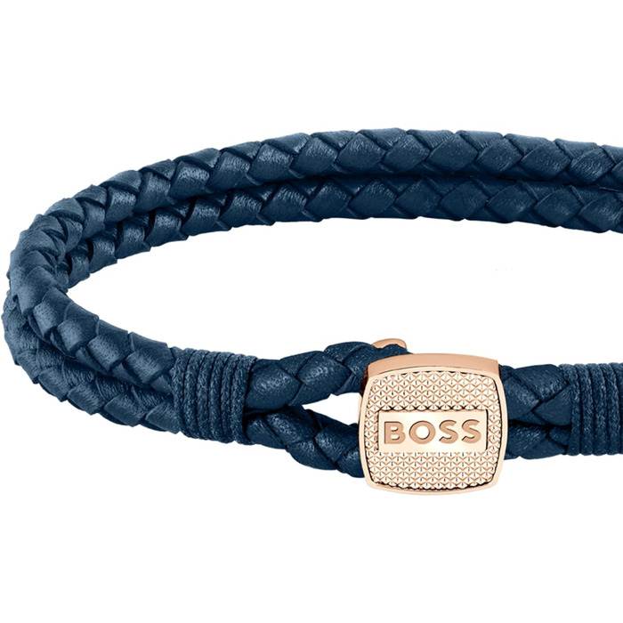 Браслет чоловічий BOSS SEAL (M) – шкіряний браслет чорного, коричневого або синього кольору